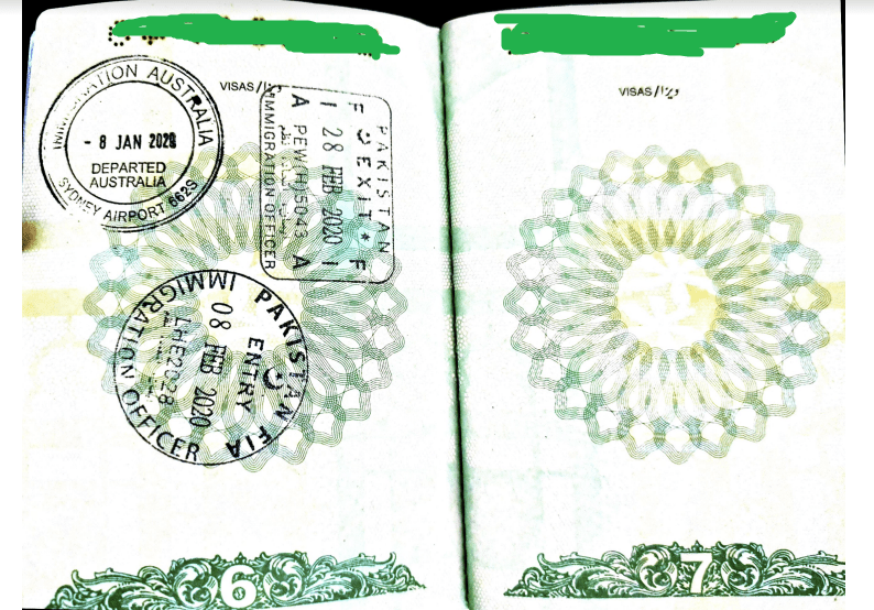 Australia stamp on PP